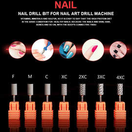 美甲工具钨钢打磨头打磨机配件电动金属磨头外贸爆款7种款式可选