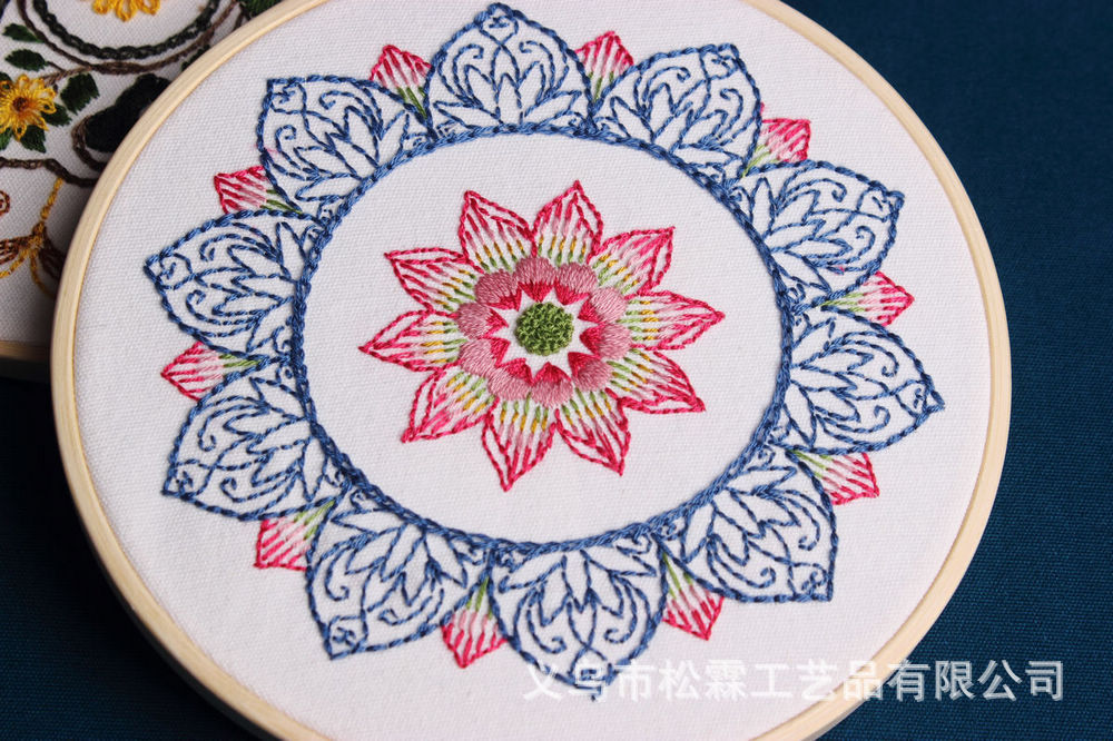 Yulian pedir corazón mandala DIY paquete de material bordado hecho a mano de estilo europeo auto-bordado tela traje de costura