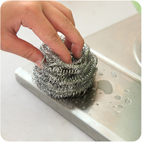 Powerful decontamination dishwashing cleaning ball household kitchen pot brush iron wire ball durable pot washing brush stainless steel cleaning ball