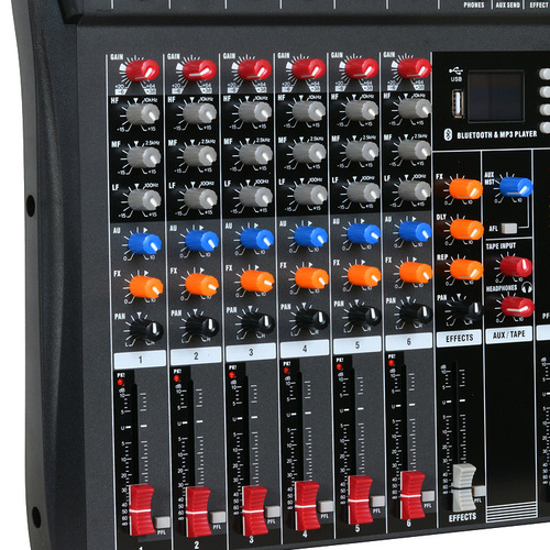 6-Channel Professional Stage Microphone for Live Performances, Karaoke Live Streaming Audio Equipment with Effects, Bluetooth, USB Mixer