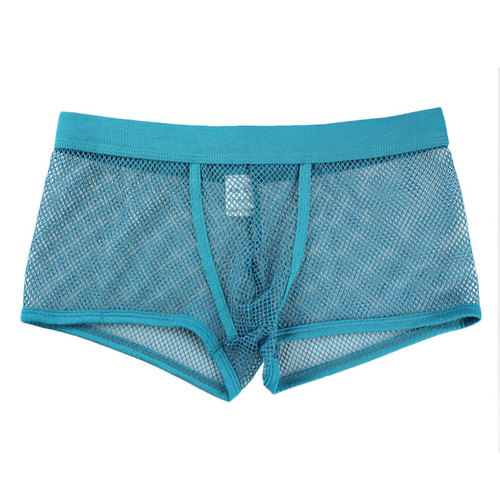 Men's underwear hollow sexy boxer briefs transparent boxer briefs low waist breathable shorts