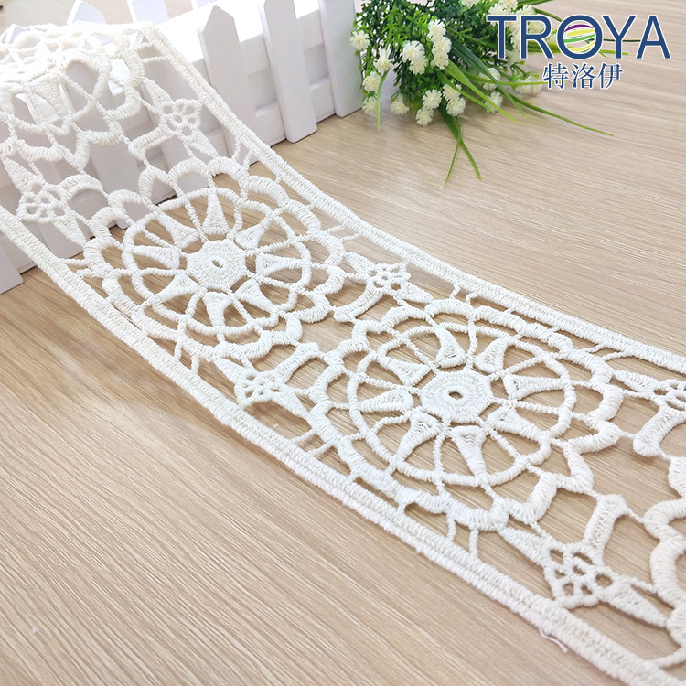 厂家直销新款棉线水溶花边 蝴蝶结刺绣花边 diy蕾丝花边 lace