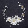 White hair accessory for bride handmade from pearl, wedding dress, headband, suitable for import