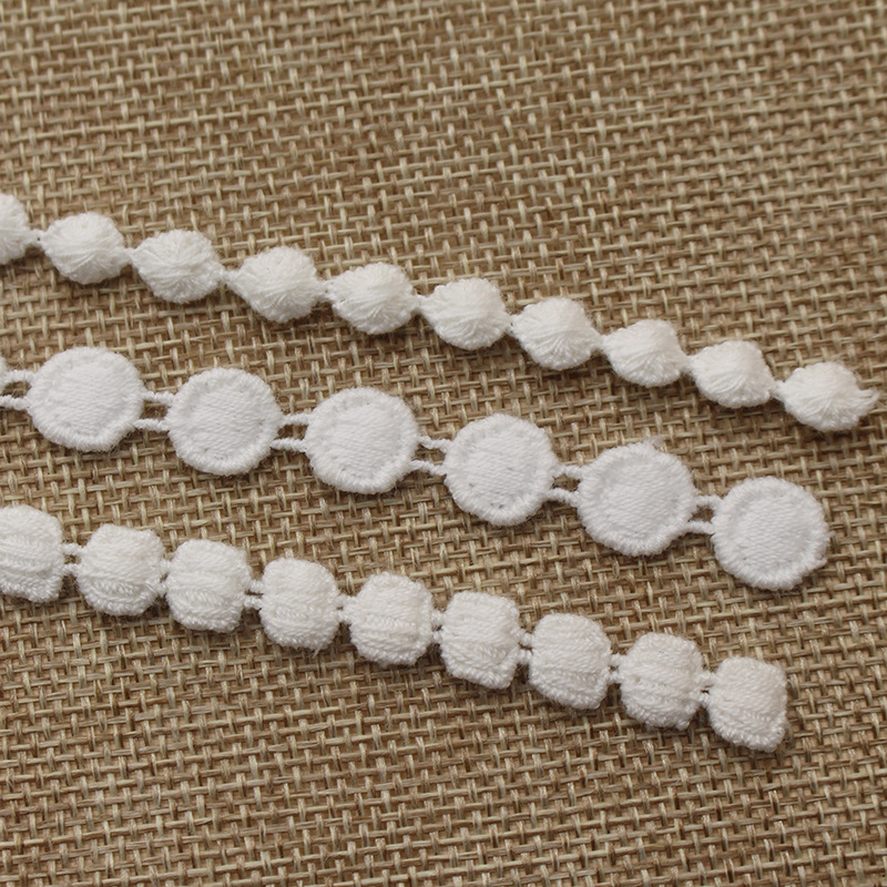 现货批发棉球水溶刺绣条码棉质圆球花边服装装饰辅料手工DIY