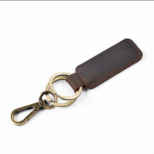 Creative gifts handmade leather goods genuine leather cowhide retro keychain car couple keychain wholesale