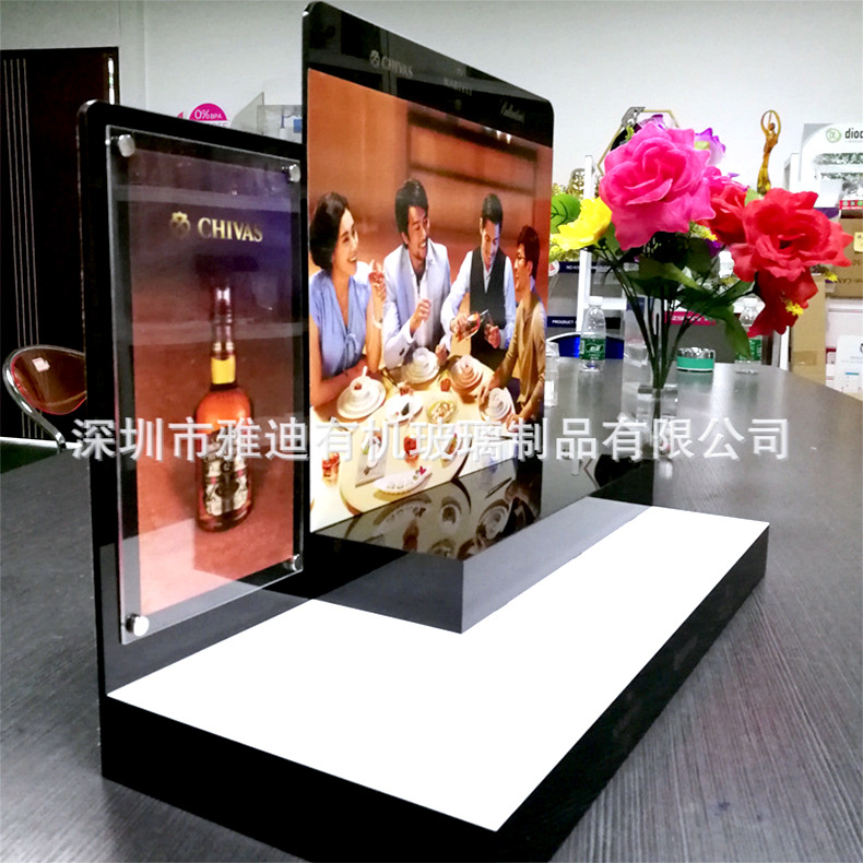 深圳雅迪亚克力展示用品 有机玻璃酒展示架 展会门店led发光酒架