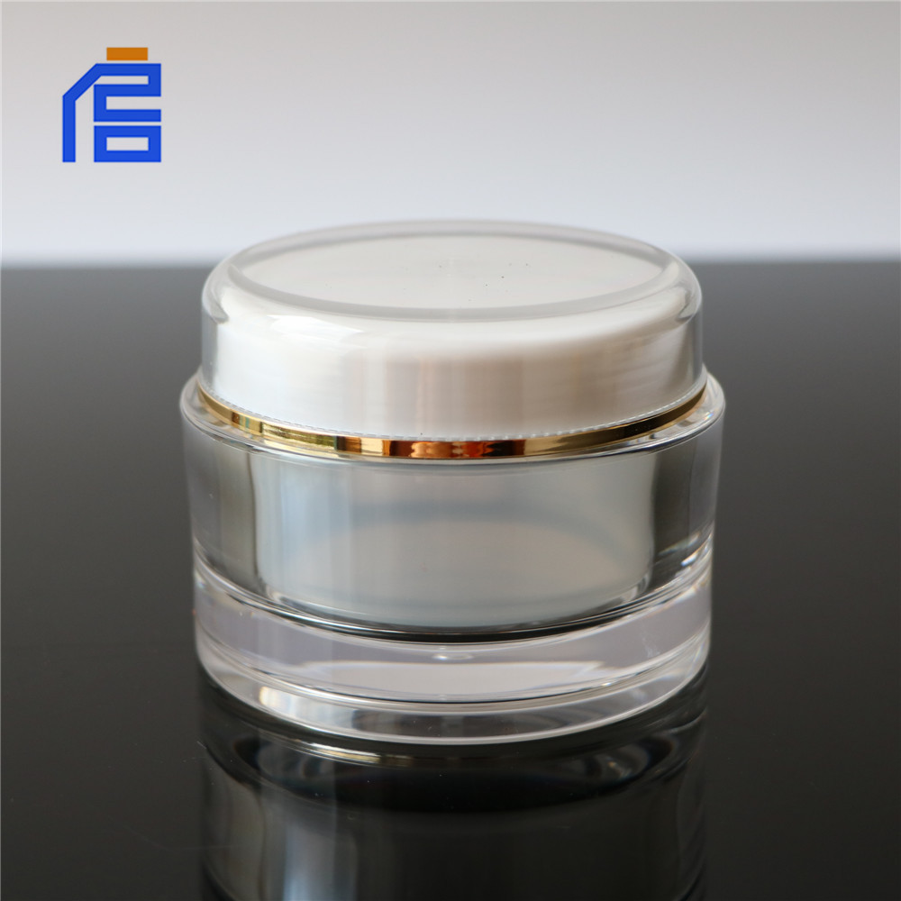 供应花瓣面膜包装瓶150g亚克力半透明金边系列老圆形瓶加工批发