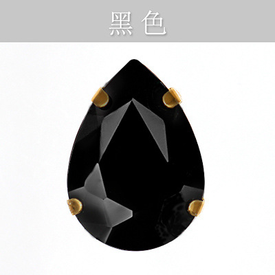 Suministro directo de agua con fondo de oro, gota de agua, cristal, diamante, vestido de novia, accesorios de joyería de cristal, accesorios, gota de agua multicolor, diamante de garra