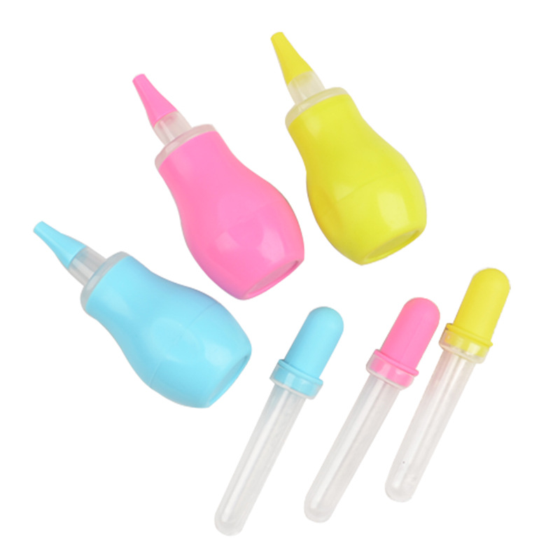 Aspirador nasal de succión oral para bebés, limpiador de mocos para bebés, aspirador nasal de silicona antirreflujo, juego de alimentador de medicamentos