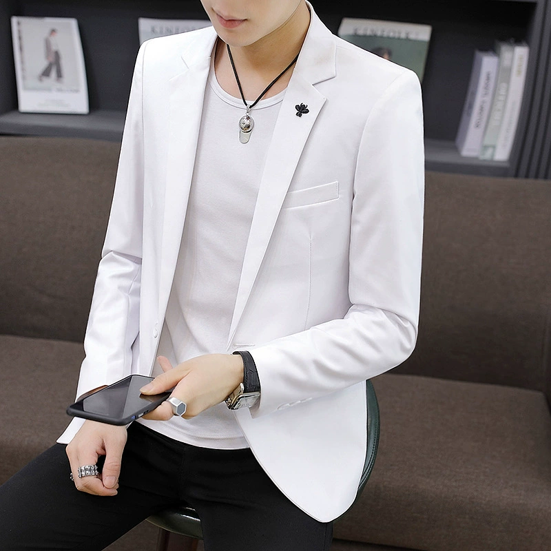 Мужской комплект, классический костюм пиджак, корейский стиль, slim fit