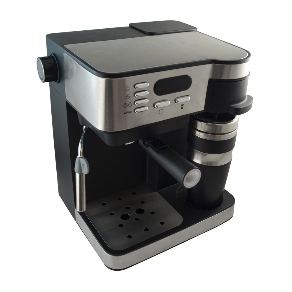 CM6827 automático 2-en-1 cafetera italiana alta máquina de café espresso leche