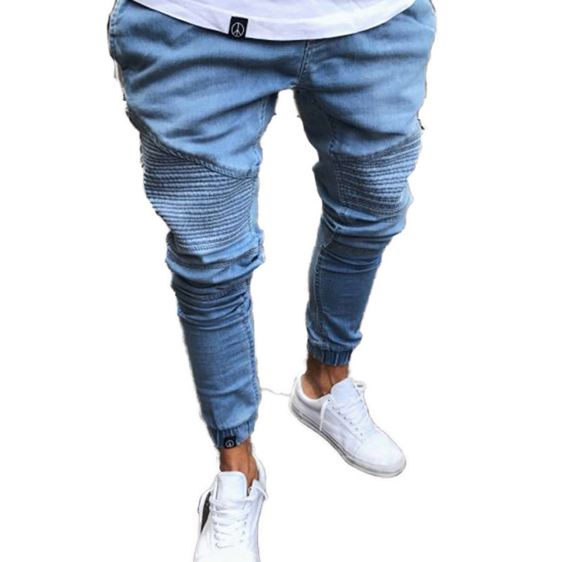 Mens Stretchy Ripped Biker Jeans - Image 6