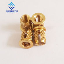 铜嵌件PFLB-M5-1 滚花开槽螺母 挤压、热压螺母 压网花带头