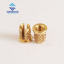 铜嵌件PFLB-M4-1挤压网花卡槽螺母 注塑预埋螺母
