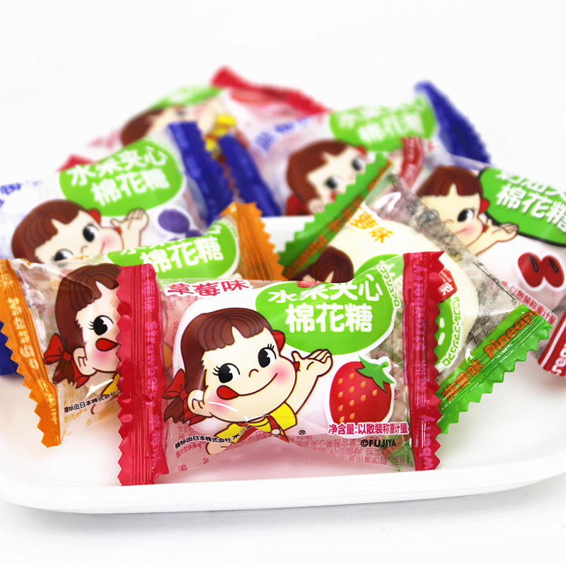 Yuerjia cotton candy PEKO fruit sandwich cotton candy soft candy fruit candy wedding candy bulk 500g Yuerjia cotton candy PEKO fruit sandwich cotton candy soft candy fruit candy wedding candy bulk 500g