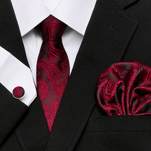 男士领带 新款热卖腰果花系列欧美风尚领带三件套装 现货批发
