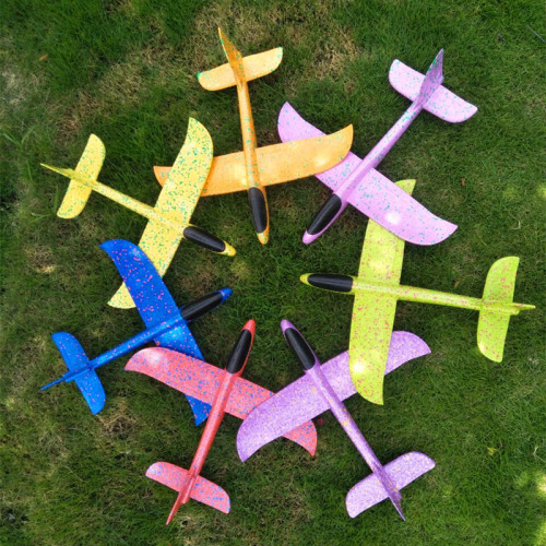 Large foam airplane luminous toy hand-thrown airplane 48cm model airplane children's glider event promotion gift festival