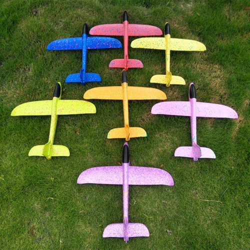 Large foam airplane luminous toy hand-thrown airplane 48cm model airplane children's glider event promotion gift festival