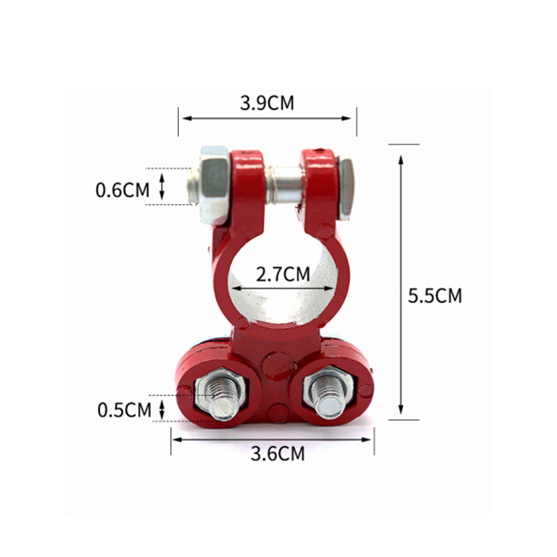 Abrazaderas de batería de aleación de aluminio engrosadas para automóviles y camiones, conectores de batería, terminales negros y rojos para uso en vehículos.