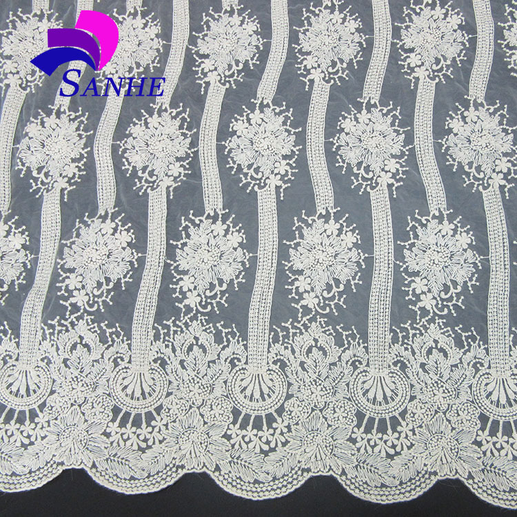 【新三和花边】棉线电脑刺绣网布花边 厂家批发