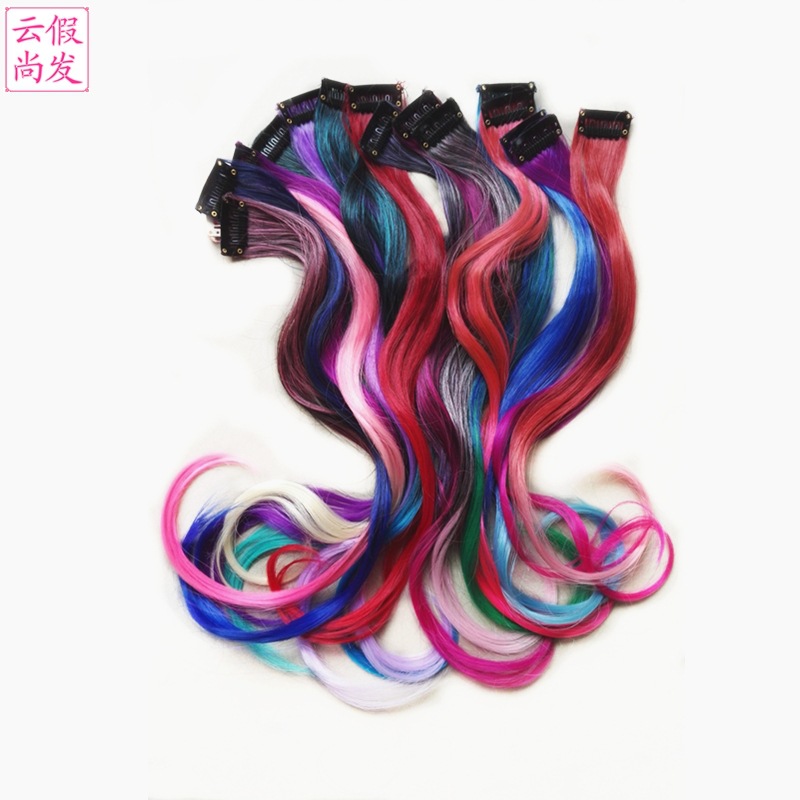 Hot-selling Chemical Fiber Wigs In Europe And The United States, Color Highlights, Curly Hair Clips, Hair Extensions, Single Card, Gradient Color Hair Accessories, In Stock