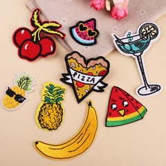 Embroidered fabric patches, computerized embroidery, high-quality DIY fruit and food-themed clothing decorations, patches for patching up clothes.