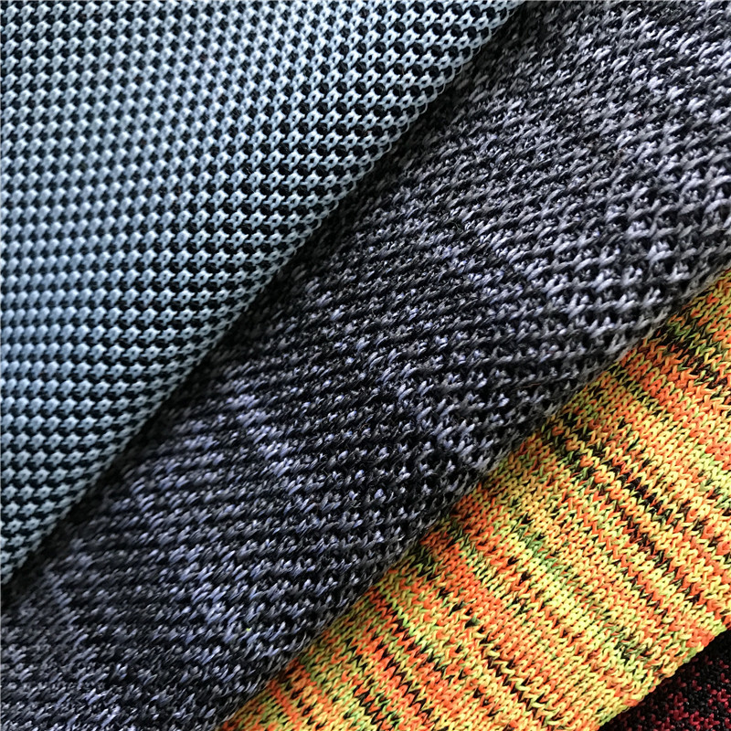 东莞厂家现货批发 涤纶丝提花3D飞织布时尚箱包粗线飞织鞋材面料