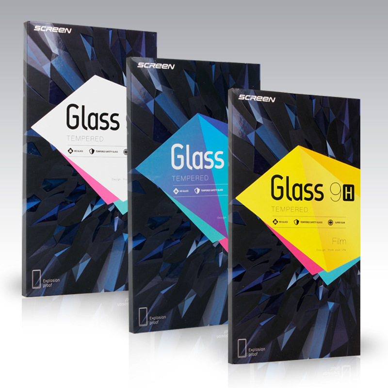 手机钢化膜包装华为 硬纸盒保护膜玻璃膜纸板EVA海绵包装T705