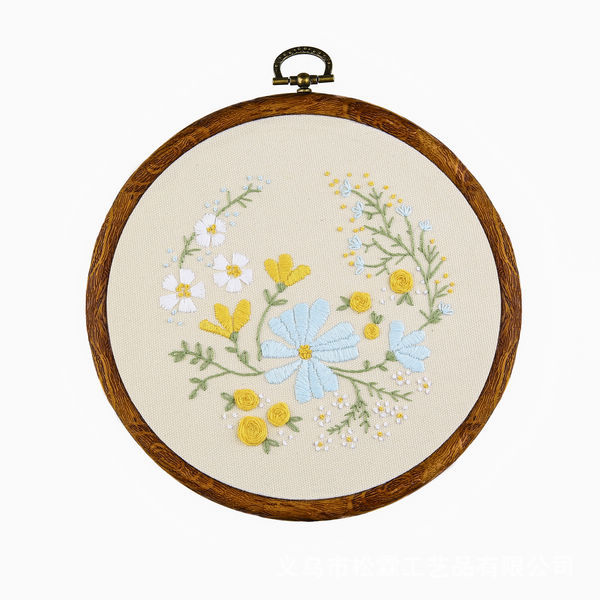 Blooming jardín hecho a mano DIY tela novato europeo bordado flores y plantas material paquete kit costura traje