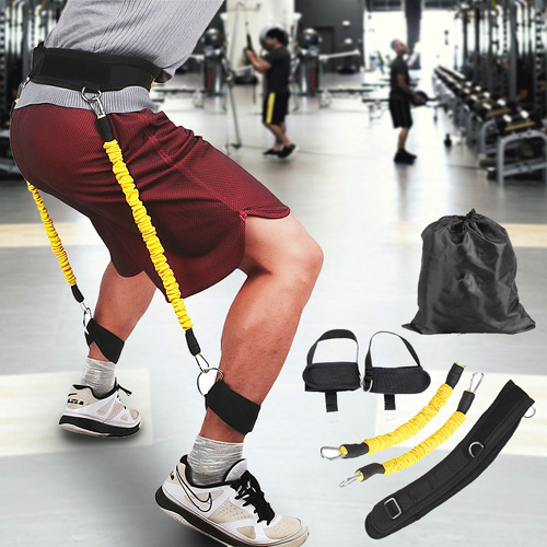 Leg bouncing tension rope tensioner Taekwondo training belt ankle elastic rope resistance rope basketball training device