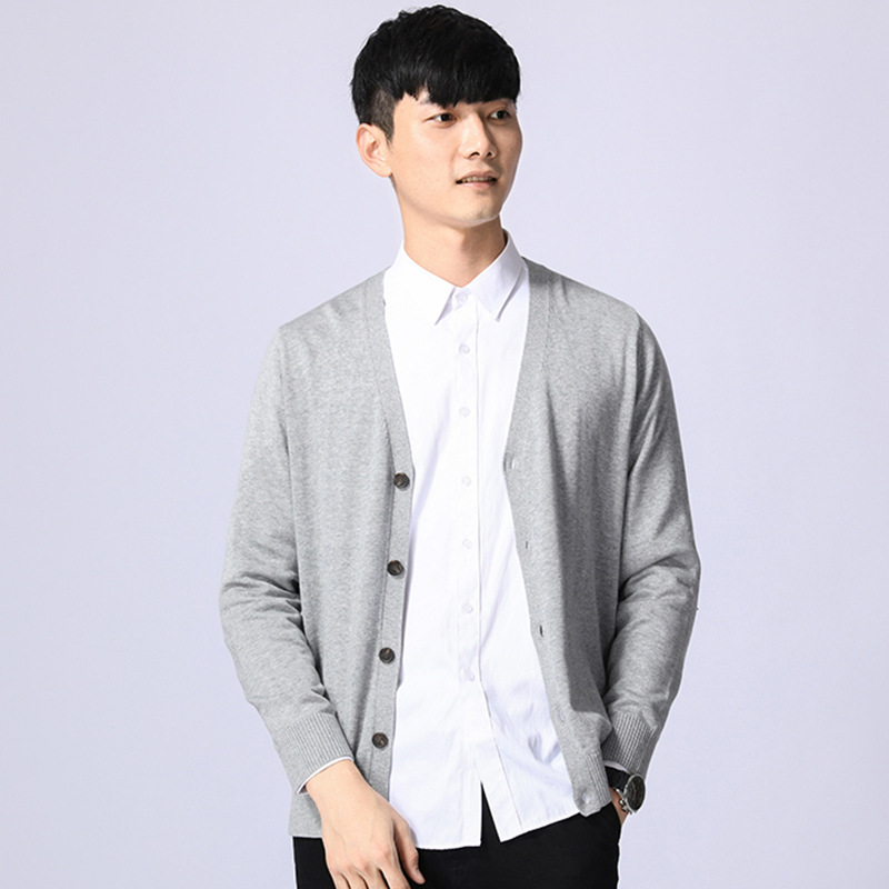 2026 Autumn and Winter Sweater Men's New Korean Style Men's Slim Fit Knitwear Cardigan Long-Sleeved V Neck Casual Fashion Jacket