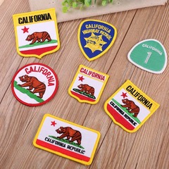 Embroidered patch with computerized stitching, high-quality DIY brown bear badge, clothing decoration, patch, applique