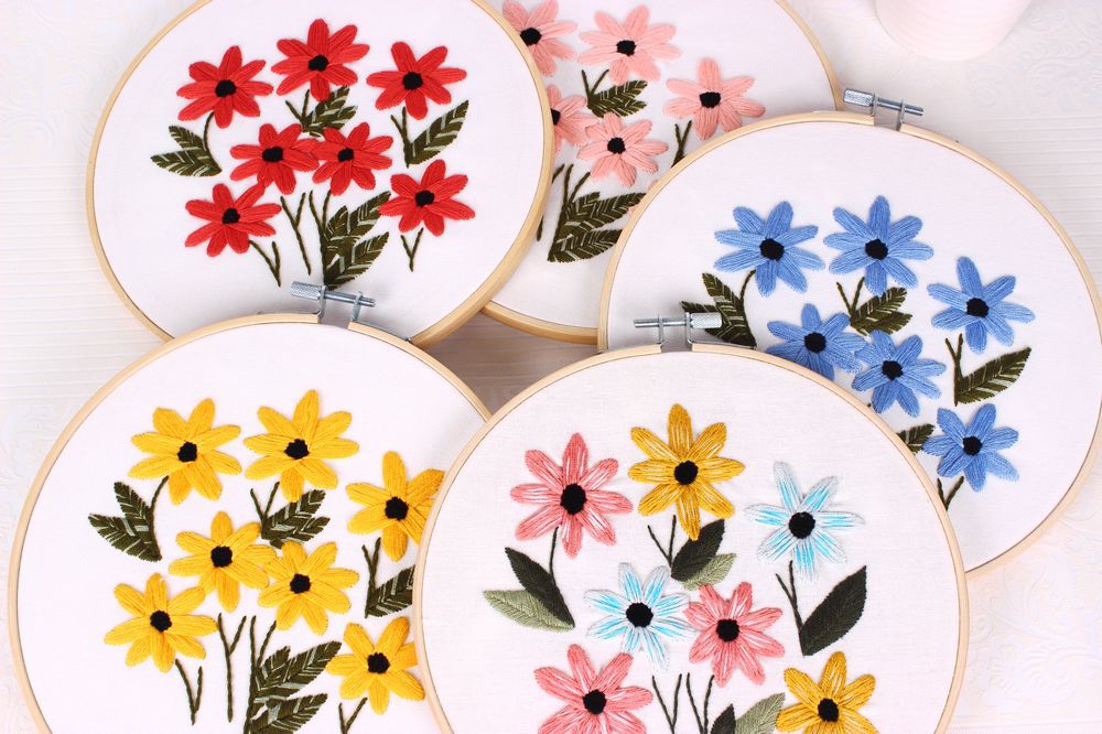 Fábrica directa Rosa bordado hecho a mano DIY tela principiante bordado europeo flores y plantas material paquete kit Kit de costura