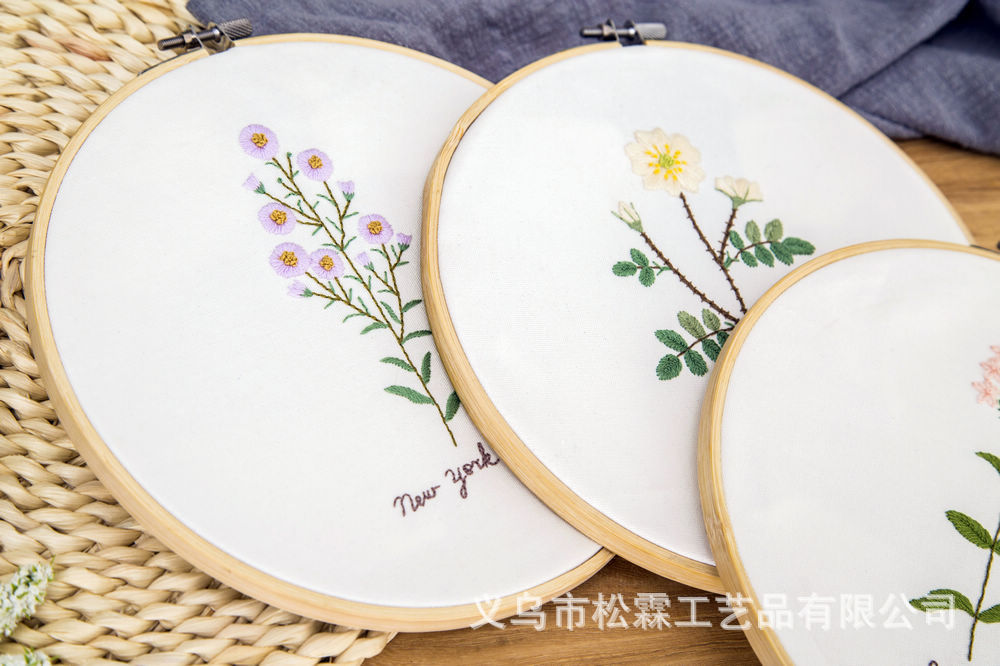 Directo de fábrica hecha a mano DIY tela novato Europeo bordado flores y plantas material paquete kit costura traje simple