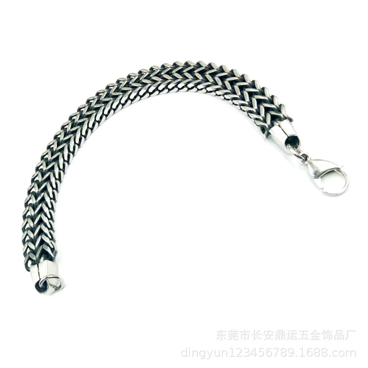 Дингюнь аксессуары Retro браслет из нержавеющей стали Cuban Link – толстая цепь, длина 21 см, 0.1 кг
