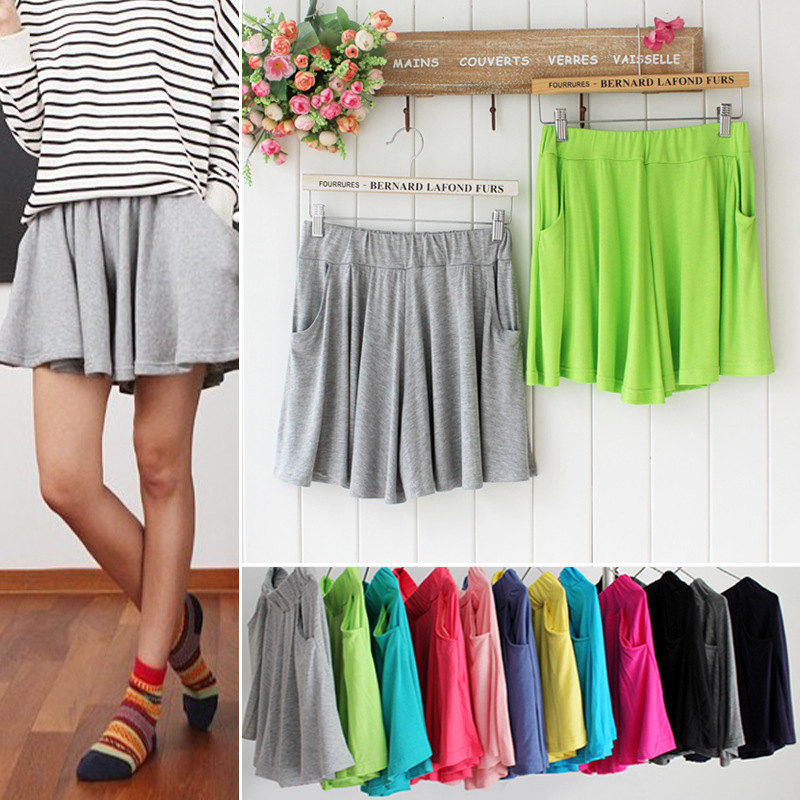 Spring and Summer 2018 New Modal Short Pants Skirt Women's Loose Large Size Casual Hot Pants Wide Leg Pants Anti-glare Safety Pants