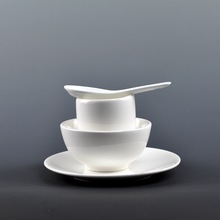 酒店饭店陶瓷摆台餐具四件套纯白消毒餐具餐厅盘碗杯套装可印logo