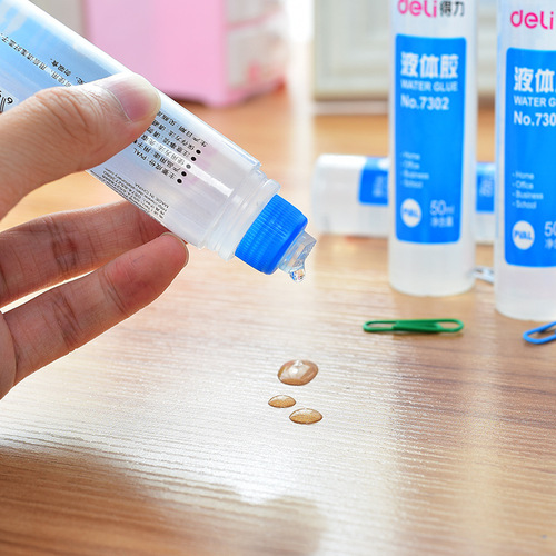 Deli 7302 liquid glue student transparent handmade strong glue office supplies 50ml solid safety glue
