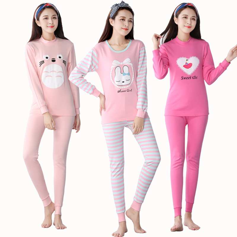 Fábrica al por mayor adolescentes medio y grandes Niños Niñas Ropa interior conjunto niñas otoño ropa pantalones largos ropa interior delgada conjunto