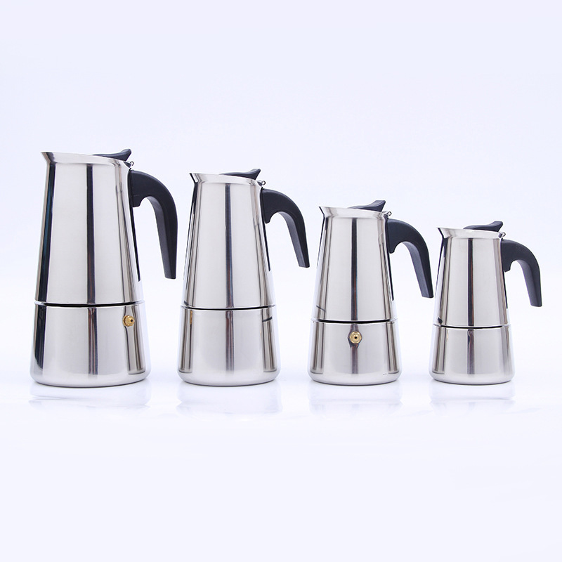 Cross-Border Stainless Steel Italian Moka Pot Coffee Pot Foreign Trade Hot-Selling European Espresso French Coffee Pot in Stock