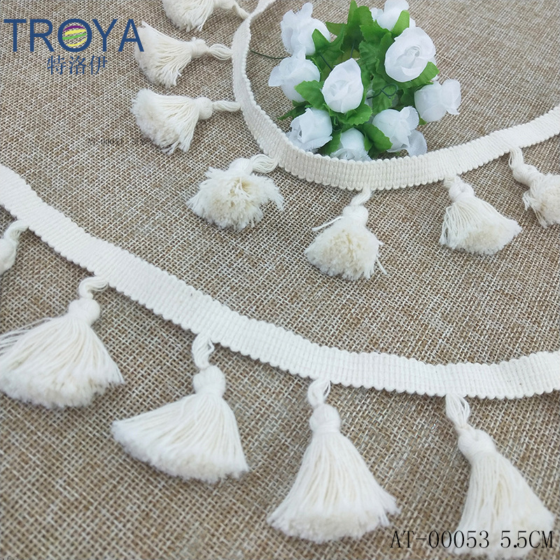 纯手工排须花边 纯棉流苏扫把花边 DIY窗帘围巾配件辅料花边 lace