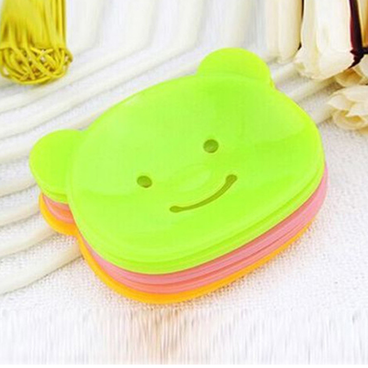 Factory Direct Sales Bear Soap Box K-Style Creative Cute Cartoon Soap Box Home Bathroom Daily Soap Box