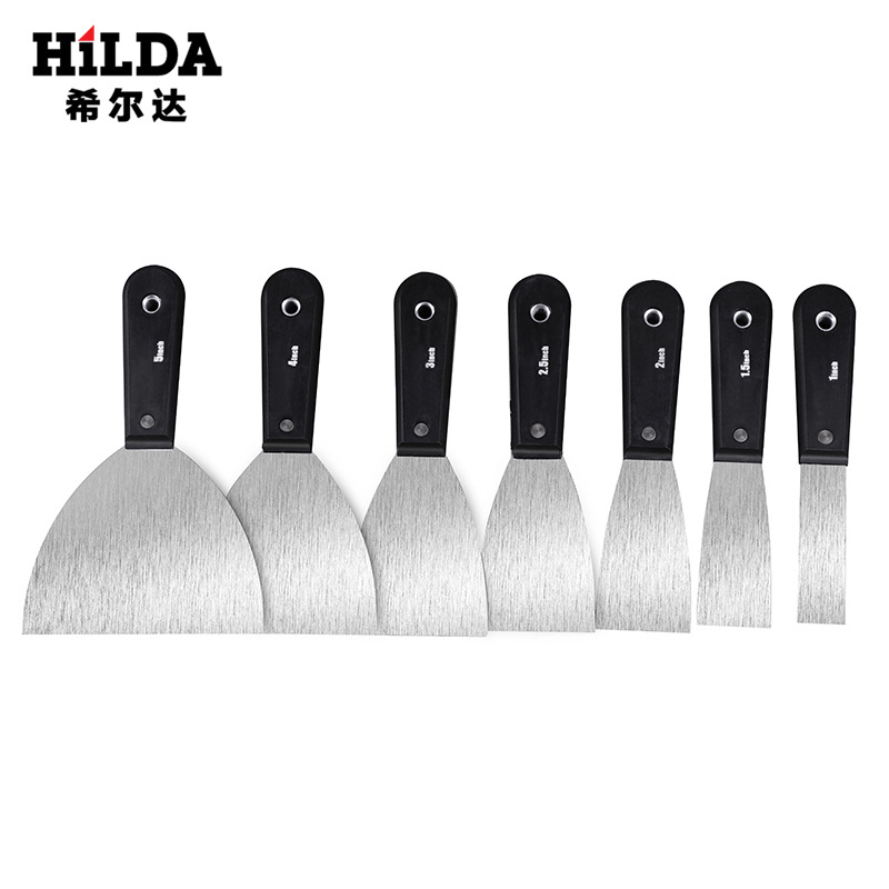 Venta directa de fábrica Hilda cuchillo para masilla, paleta de acero de alto carbono cuchillo para masilla herramientas de pintura de pared en stock al por mayor