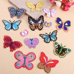 Embroidered patch with cute DIY butterfly design, suitable for various clothing decorations and patches.