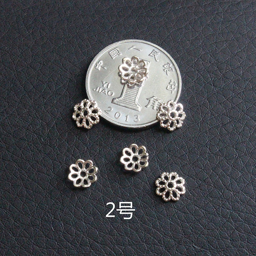 S925 sterling silver flower-shaped flower piece hand-beaded spacer bead bracelet DIY jewelry accessories flower holder flower cap spacer