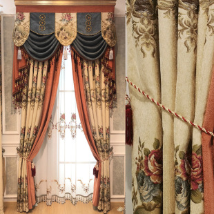 Factory direct European warm pastoral curtain fabric living room jacquard finished Princess curtain simple bedroom cloth