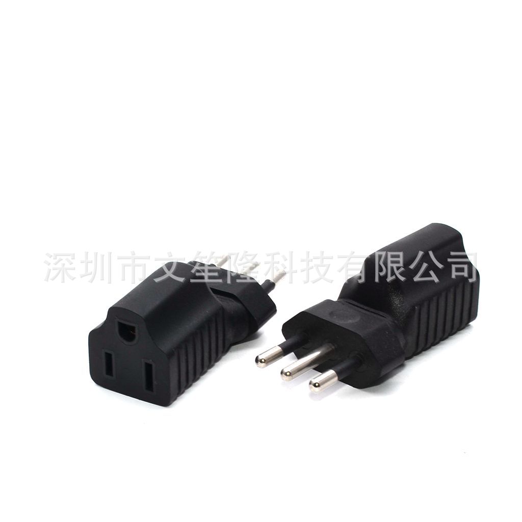 意大利标三圆脚转美式3插座ITM-5-15R 美国泰国加拿大电源转换头