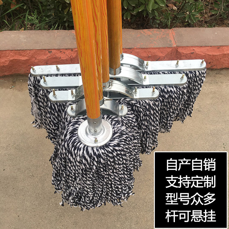 Wholesale Large Household Flat Mop Cotton Thickened Water Absorbent Swivel Lined Old-fashioned Kitchen Home Hotel
