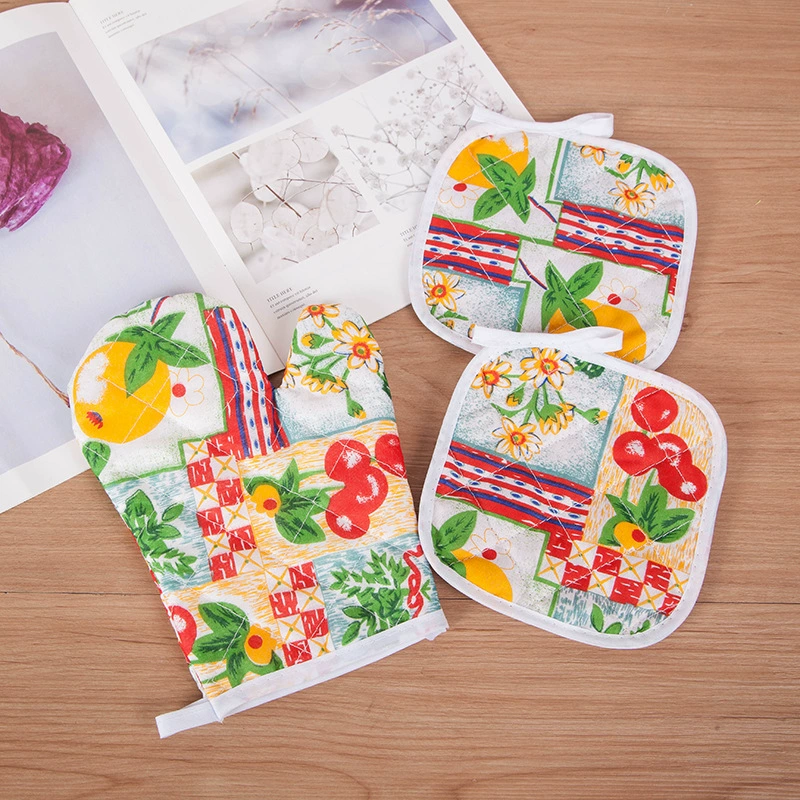 Духовка для микроволновой печи перчатки против ожогов Барбекю перчатки для выпечки перчатки (белый хлопок)