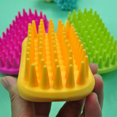 橡膠寵物按摩梳洗澡刷狗狗貓咪梳毛刷子護膚深層清潔促進血液循環